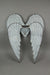Rustic Galvanized Grey Stamped Metal Angel Wings and Heart Wall Sculpture - Artistic Hanging Decor for Bathrooms, Bedrooms