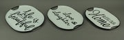 Black and White Decorative Metal Trays With Life Love and Home Wording Set of 3 Image 2