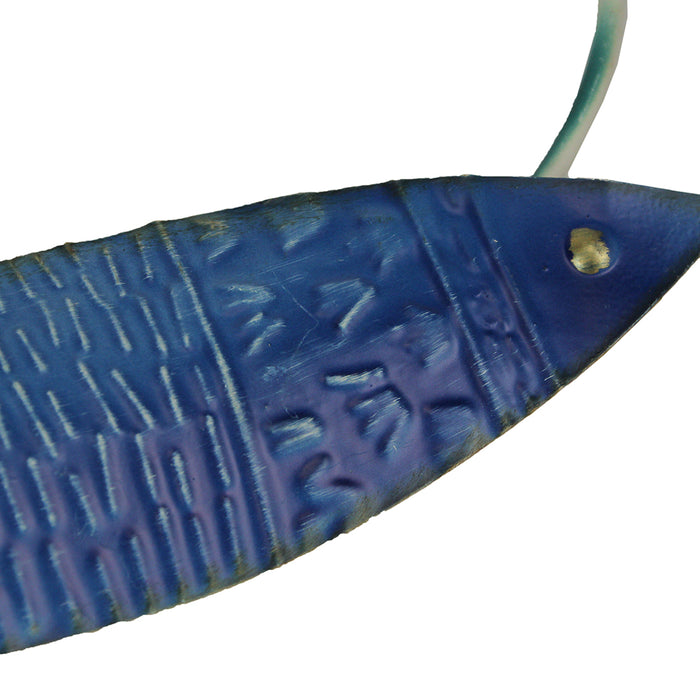 Metal School of Fish Wall Decor Sculpture – Blue Nautical Beach Home Wall Art  - 34 by 7.25 Inches Image 3