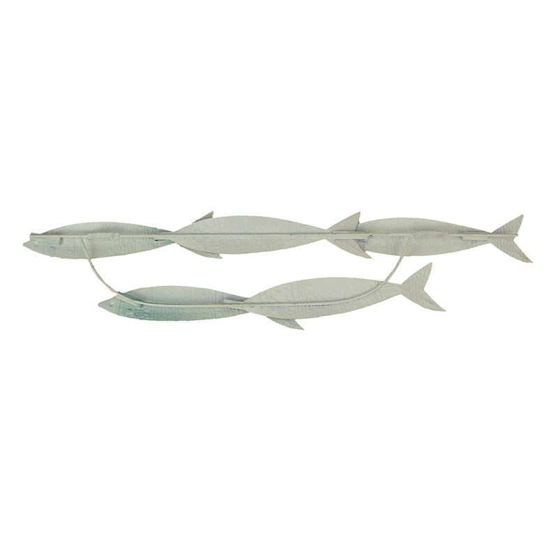 Metal School of Fish Wall Decor Sculpture – Blue Nautical Beach Home Wall Art  - 34 by 7.25 Inches Image 7