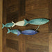 Metal School of Fish Wall Decor Sculpture – Blue Nautical Beach Home Wall Art  - 34 by 7.25 Inches Image 4