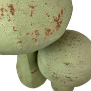 Green - Metal - Set - Image 6 - Set of 2 Green Metal Mushrooms, Indoor Outdoor Garden Decor, 9” & 16” Tall, Rustic Farmhouse