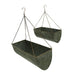 Rustic Galvanized Metal Hanging Planters: Set of 2 Indoor/Outdoor Trough Planters in Grey, 20 and 16 Inches Long, Perfect for