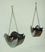 Set of 2 Galvanized Grey Finish Embossed Metal Bird Hanging Planters, Perfect for Indoor and Outdoor Greenery, 8.25 Inches