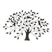 36-inch Tri-Tone Leaves Birds in Branches Metal Tree Wall Décor - Unique Artistic Design for Indoor and Outdoor Use, Easy