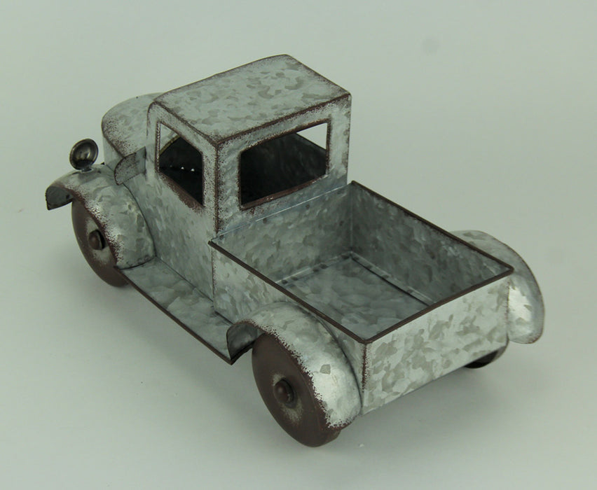 Silver - Image 3 - Rustic Charm: Galvanized Grey Metal Antique Truck Planter - A Nostalgic Touch for Indoor and Outdoor