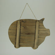 Rustic Wood Farmhouse Pig and Metal Wire Wall Basket Image 3