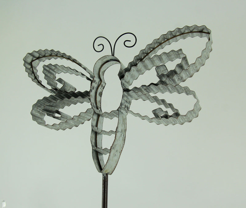Corrugated Metal Ribbon Butterfly Garden Stakes Set of 3 Image 2