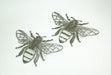 Charming Set of 2 Weathered Galvanized Grey Metal Honey Bee Wall Hangings: Rustic Indoor or Outdoor Decor Accents - 13.75