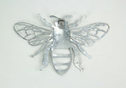 Charming Set of 2 Weathered Galvanized Grey Metal Honey Bee Wall Hangings: Rustic Indoor or Outdoor Decor Accents - 13.75