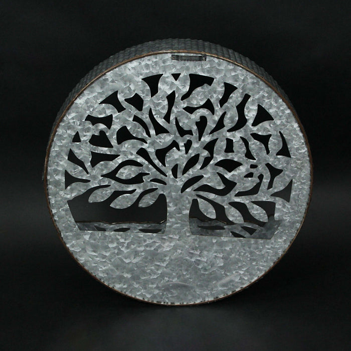 tree of life hanging planter Special T Imports Galvanized Metal Tree of Life Wall Pocket Planter Rustic Plant Vase