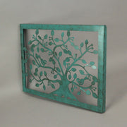 Teal Finish Metal Tree with Birds Wall Hanging—A Captivating Home Decor Accent for Living Rooms, Bedrooms and Bathrooms -