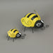 Set of 2 Hand-Painted Black and Yellow Metal Bumble Bee Sculptures - Nature-Themed Accent Decorations for Indoor and Outdoor