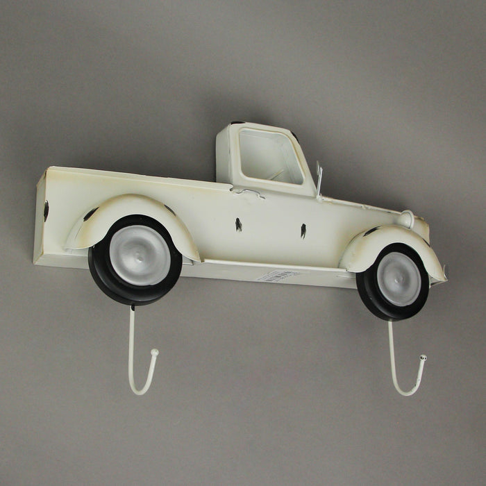 White - Image 2 - White Metal Vintage Truck Wall Hook Rack Decorative Key Coat Holder Towel Hanger