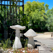 White - MGO - Set - Image 4 - Set of 2 Magnesium Oxide Mushrooms, 14" & 17" Tall, Indoor Outdoor Garden Sculptures, Rustic