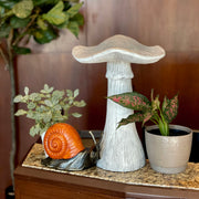White - MGO - 17 inch - Image 8 - Mushroom Statue 17 inches  High, Large Magnesium Oxide Garden Sculpture, Indoor Outdoor