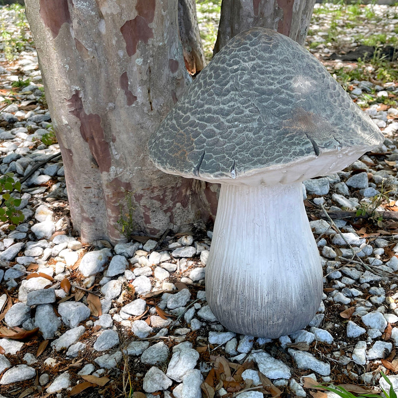 White - MGO - 14 inch - Image 6 - Mushroom Statue 14" High, Magnesium Oxide Garden Decoration, Heavyweight Rustic Sculpture