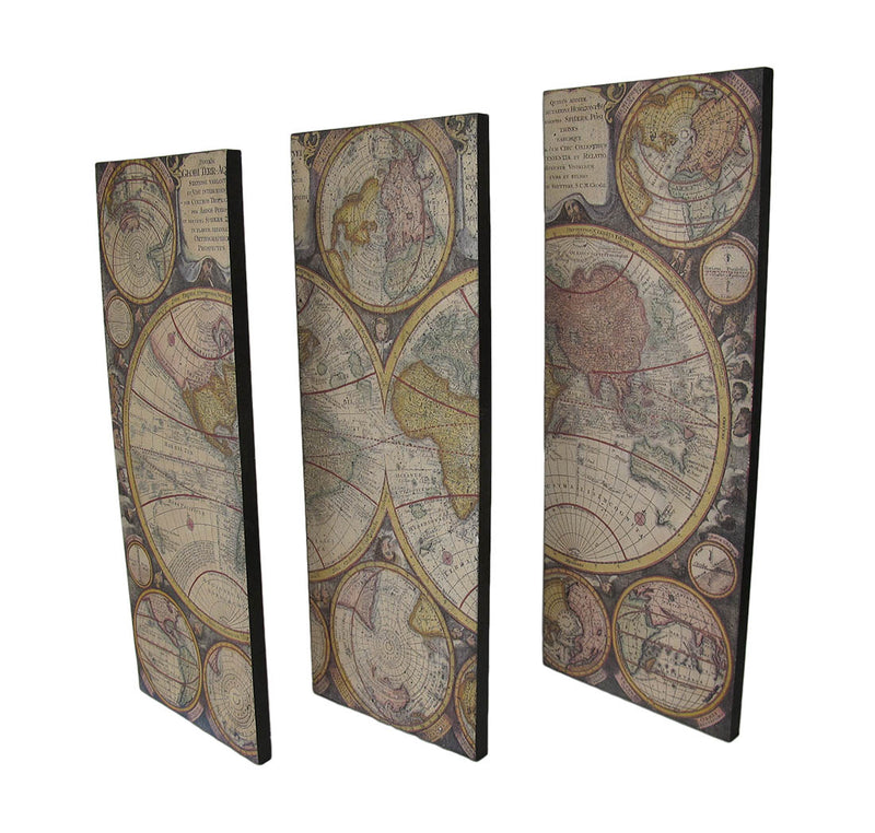3 Piece Old World Map Canvas Prints Image 2
