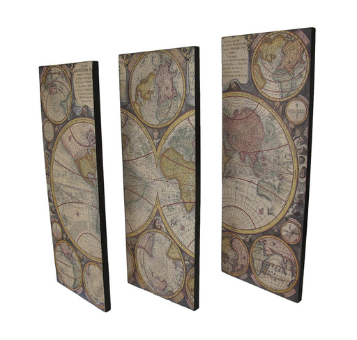 3 Piece Old World Map Canvas Prints Image 2