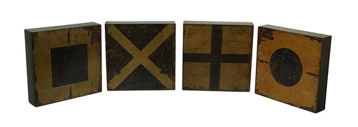 4 Pc. Nautical Flag Markers Decorative Wood Wall Plaque Set Image 1