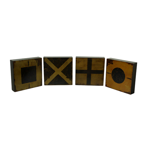 4 Pc. Nautical Flag Markers Decorative Wood Wall Plaque Set Image 1