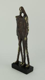 Textured Brown and Metallic Gold Friends Abstract Statue Image 2