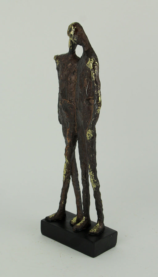 Textured Brown and Metallic Gold Friends Abstract Statue Image 2
