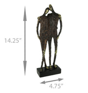 Textured Brown and Metallic Gold Friends Abstract Statue Image 4