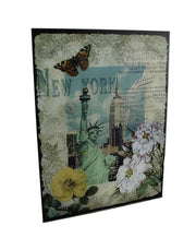 Decorative New York Statue of Liberty Floral Glass Wall Hanging Image 1