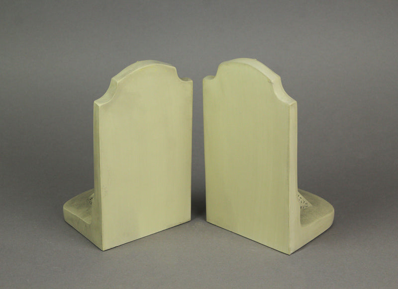 Historical Wonders Collection Aged White Resin Eiffel Tower Bookends - Artistic French Historic Monument Bookshelf Room