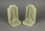 Historical Wonders Collection Aged White Resin Eiffel Tower Bookends - Artistic French Historic Monument Bookshelf Room