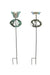 et of 2 Bronze Finish Dragonfly and Butterfly Metal Garden Stake Wind Spinners - Kinetic Windmill Style Yard Sculptures,