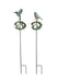 Set of 2 Metal Garden Stake  Kinetic Wind Spinners Featuring Hummingbird and Robin Sculptures, Adding Artistic Charm and