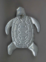 Green - Image 3 - Decorative Galvanized Metal Sea Turtle Wall Art with Vibrant Hand-Painted Enamel Shell, Coastal Beach House
