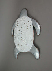 White - Image 2 - White Enamel Galvanized Metal Sea Turtle Wall Art, Coastal Decor for Home, Patio, Garden, and Beach House