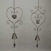 Metal Angel & Heart Hanging Wind Chime Bell Outdoor Home Garden Decor Set of 2 Image 3
