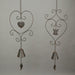 Metal Angel & Heart Hanging Wind Chime Bell Outdoor Home Garden Decor Set of 2 Image 3