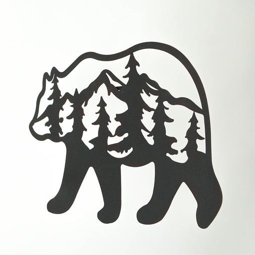 Majestic Black Bear Cutout Metal Wall Hanging Art - Exquisite Room Decor and Forest Lodge Style Decoration - Precision