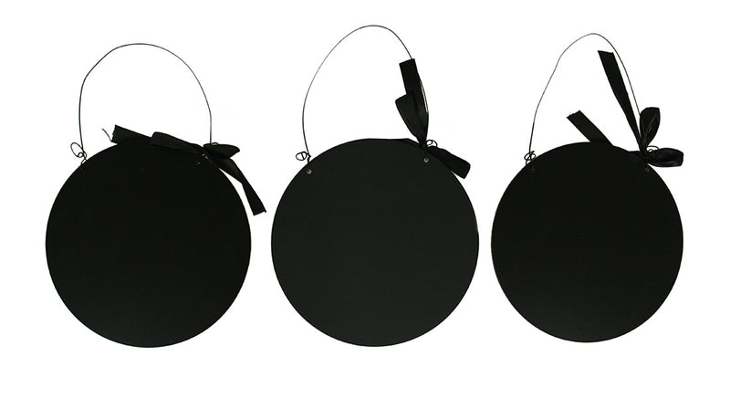 3 Piece Set of Vintage Gothic Happy Halloween Wall Hangings 9.5 inch Image 3