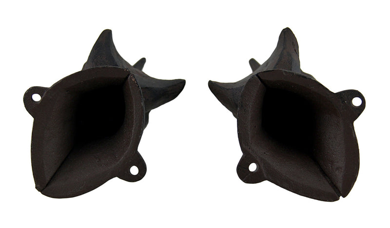 Set of 2 Rustic Cast Iron Rhinoceros Head Wall Hooks Image 3