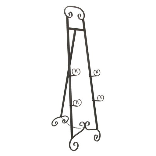 Display Easel, 50 Inch Brown Wrought Iron Scroll Top Art Stand Image 1