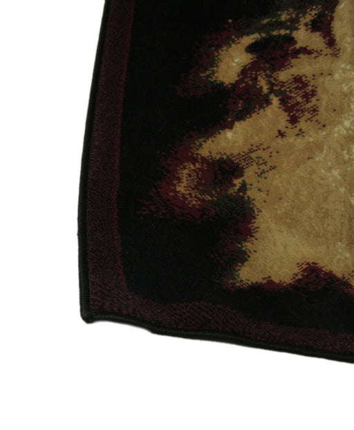 Black Flaming Evil Skull 5 X 7 inch Area Rug with Red Border Image 2