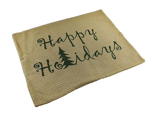 Evergreen Happy Holidays Woven Cotton Pillow Cover 14 X 18 in. Image 1