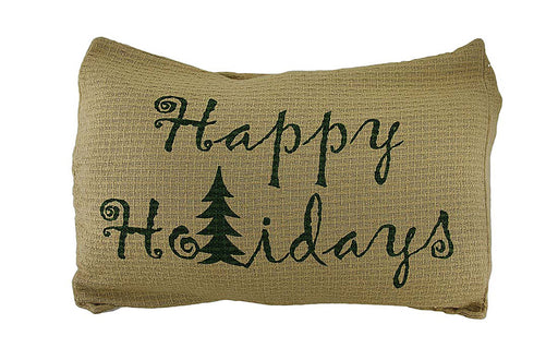 Evergreen Happy Holidays Woven Cotton Pillow Cover 14 X 18 in. Image 2