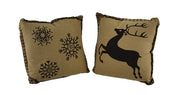 Prancer and Snowflakes Decorative Throw Pillow Set Image 1