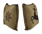 Prancer and Snowflakes Decorative Throw Pillow Set Image 2