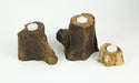 Set of 3 Handcrafted Natural Brown Gamal Branch Wood Tealight Candle Holders - Rustic Boho Décor Accent - Great For LED Tea