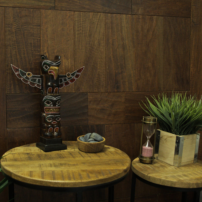 Spread Wings - Image 7 - Handcrafted Wooden Eagle Totem Statue: Intricately Carved with Tribal Designs and Dot-Painted