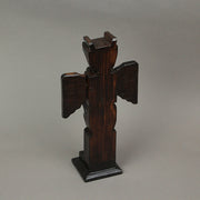 Folded Wings - Image 3 - Handcrafted 12-Inch Tall Wooden Eagle Totem Decorative Statue: Exquisite Dot-Painted Artisan-Carved