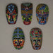 Set of 10 Hand-Carved Indonesian Dot-Painted Tribal Wall Masks - Unique 6-Inch Wooden Artistry - Artisan-Made Home Decor -